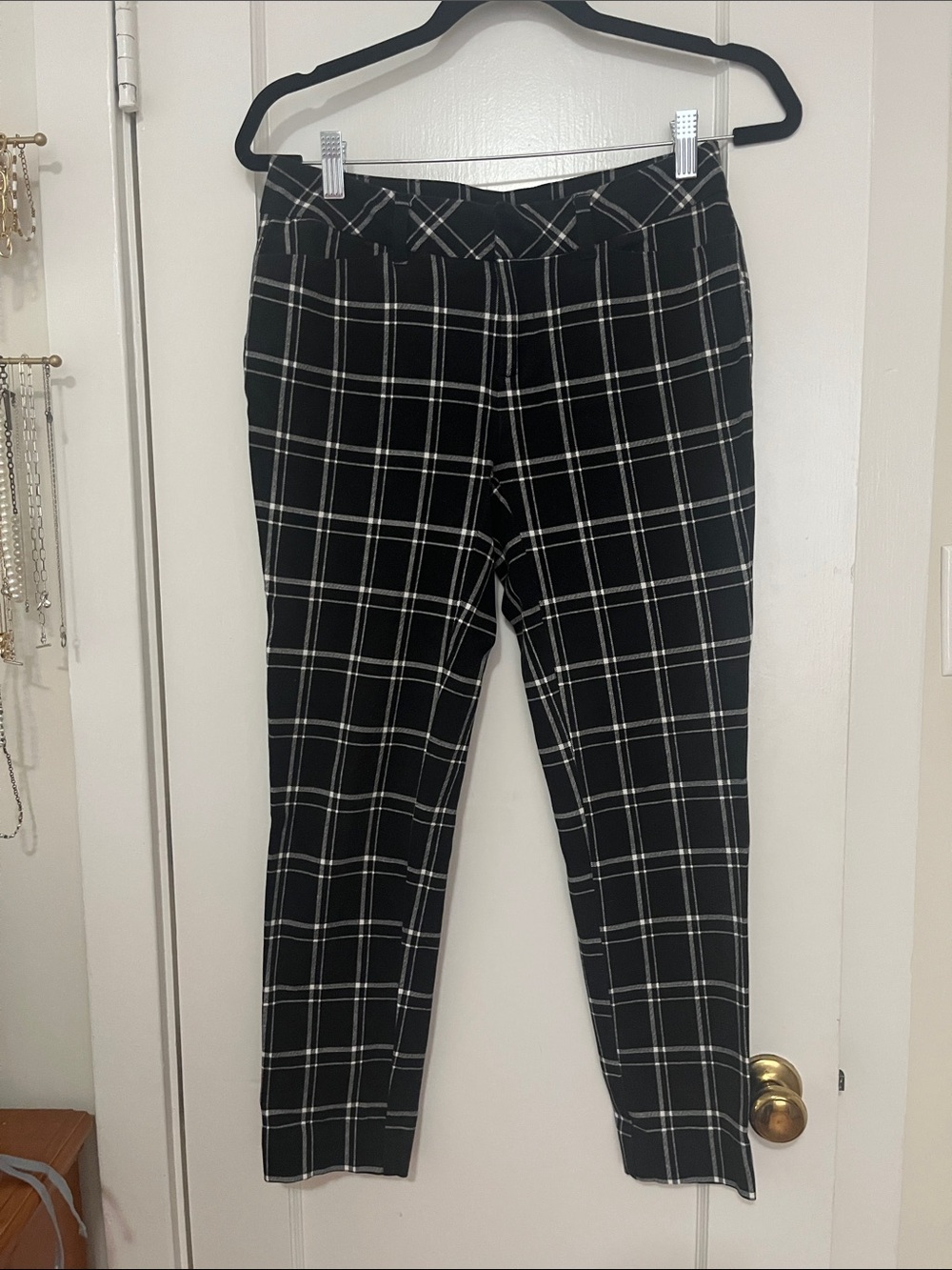 Faded Glory Black Plaid Ankle Pants